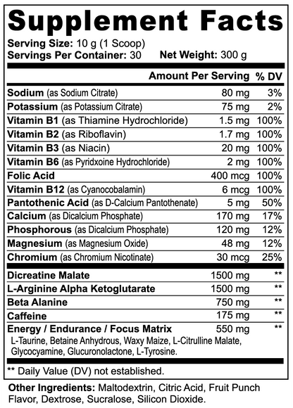 Nitric Shock Pre-Workout Powder Made in the USA